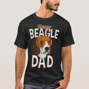 Mens Happy Beagle Dad  T-Shirt