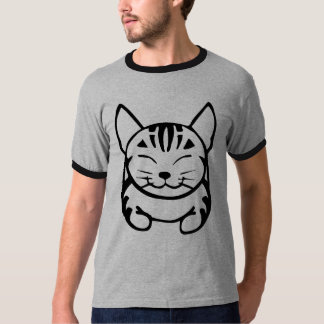 Men's Happy Cat T-shirt (black tabby)