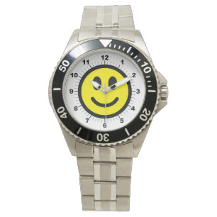 Men's Happy Face Stainless Steel Bracelet Watch
