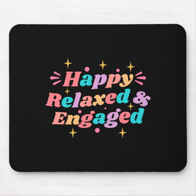 Mens happy relaxed &amp; engaged fiancée fiance mouse pad (Front)