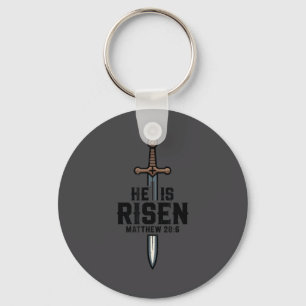 Men's He Is Risen Jesus Sword Christian Toddler Bo Key Ring