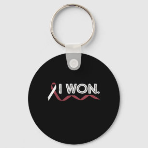 Mens Head And Neck Cancer Won Burdy Ribbon Key Ring