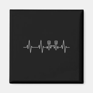 Mens heartbeat crankshaft piston engine workshop magnet