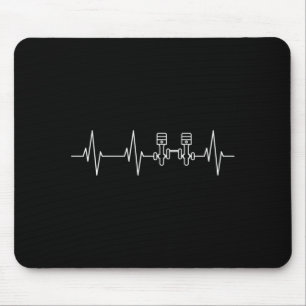 Mens heartbeat crankshaft piston engine workshop mouse pad