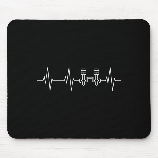 Mens heartbeat crankshaft piston engine workshop mouse pad (Front)