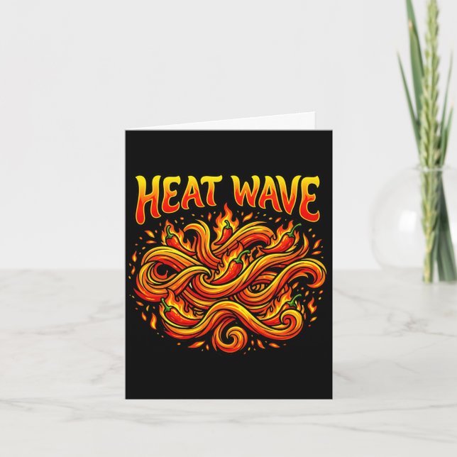 Mens heat wave spicy chilli flame flow graphic card (Front)