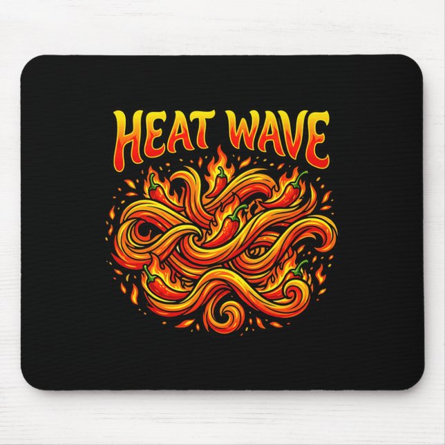 Mens heat wave spicy chilli flame flow graphic mouse pad (Front)