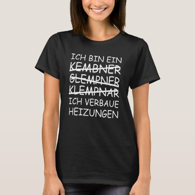 Mens Heating Installer Plumber  Master Heating Con T-Shirt (Front)