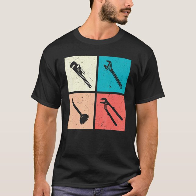 Mens Heating Plumber Retro Heating Installer Tool T-Shirt (Front)
