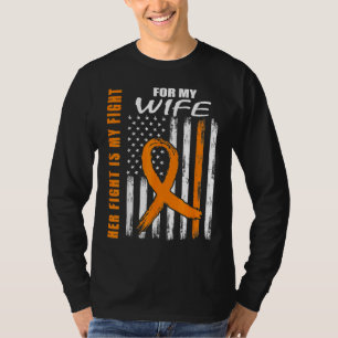 Mens Her Fight Is My Fight Wife Leukemia Awareness T-Shirt