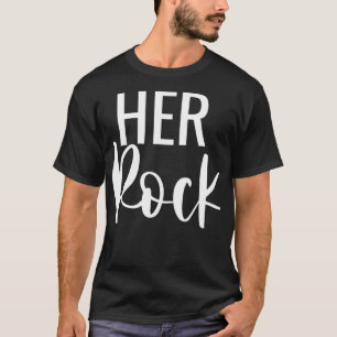 Mens Her Rock His Peace Matching Couples Gift T-Shirt
