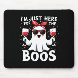 Mens Here For The Boos Cute Halloween Women Ghost Mouse Pad