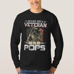 Mens Hes Not Just A Veteran He Is My Pops American T-Shirt