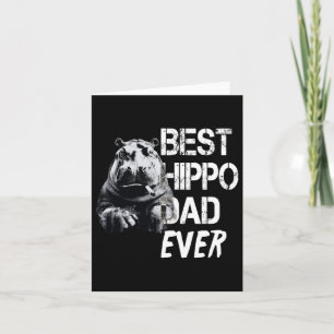 Mens Hippo Fathers Day Vintage Style Animal Card