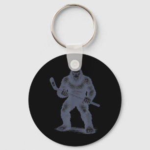 Mens Hockey Bigfoot Youth Boys Field Hockey Player Key Ring