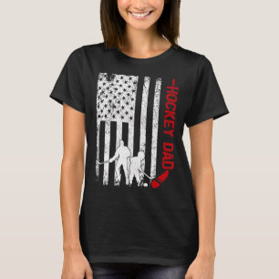 Mens Hockey Player Vintage American Flag Hockey Da T-Shirt