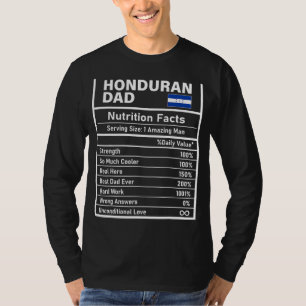 Mens Honduran Dad Nutrition Facts Father's Day Nat T-Shirt
