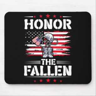 Mens honour the fallen veteran military combat mouse pad