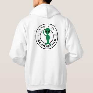 MENS hoodie -Alien Fire It Up (White/Light colors)