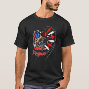Mens Hooked On Peepaw Fisherman American Flag Patt T-Shirt