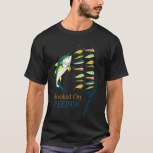 Mens Hooked On Peepaw Fisherman Fatheru2019s Day T-Shirt
