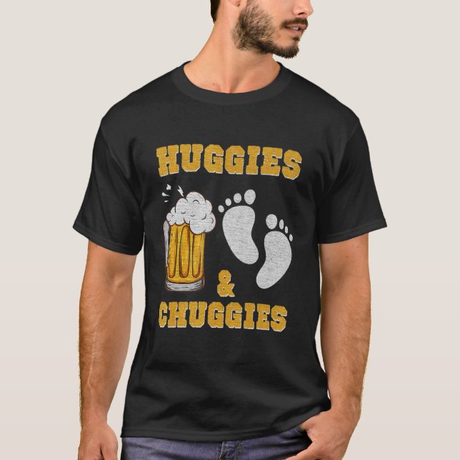 Mens Huggies And Chuggies  Future Father Party T-Shirt (Front)