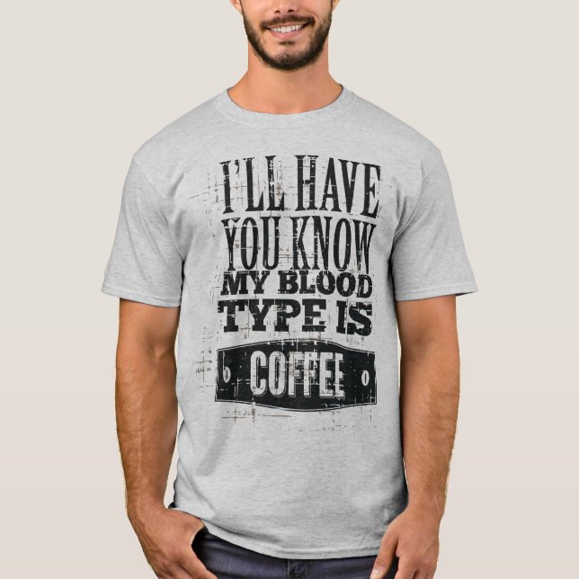 Men's Humourous Coffee T-Shirt (Front)