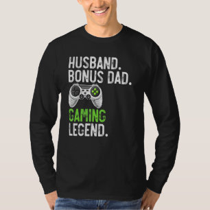 Mens Husband Bonus Dad Gaming Legend Gaming Dad Fa T-Shirt