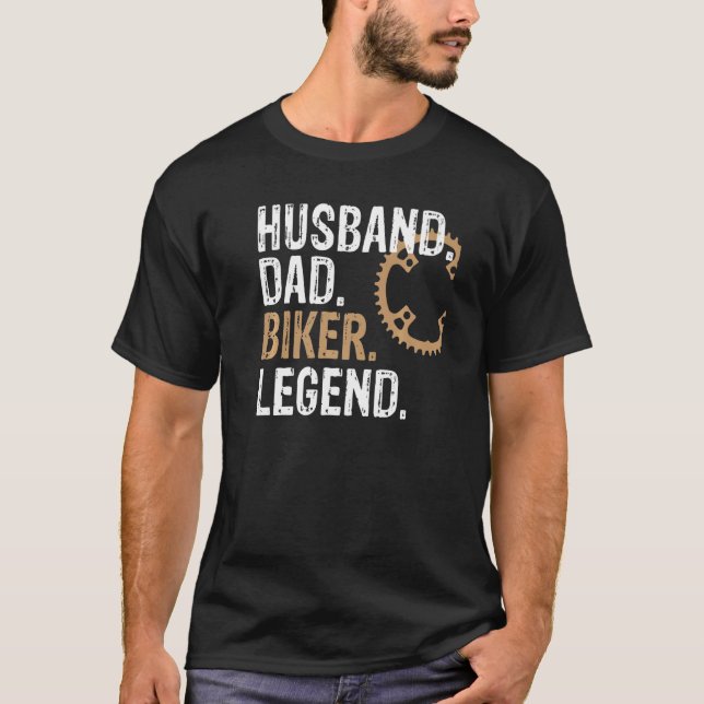 Mens Husband Dad Biker Legend  Mountain Bike T-Shirt (Front)