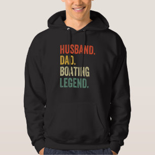 Mens Husband Dad Boating Legend Sail Boat Captain Hoodie