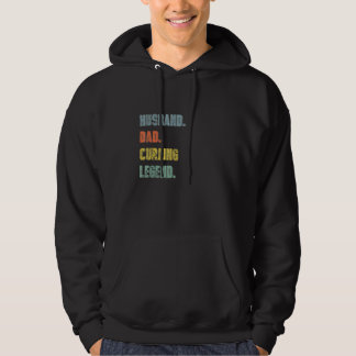 Mens Husband Dad Curling Legend Vintage Father's D Hoodie