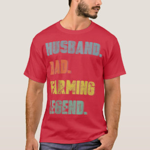 Mens Husband Dad Farmer Legend Vintage Father's Da T-Shirt