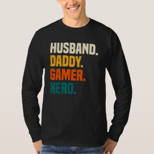 Mens   Husband Dad Father Gamer Gaming T-Shirt