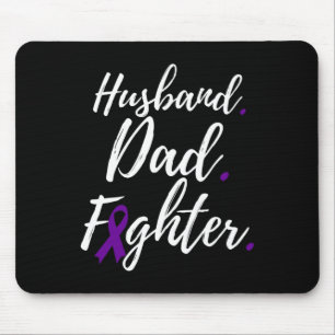 Mens Husband Dad Fighter Pancreatic Cancer Awarene Mouse Pad