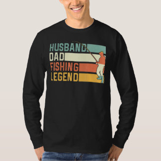 Mens Husband Dad Fishing Legend Fisherman Vintage  T-Shirt