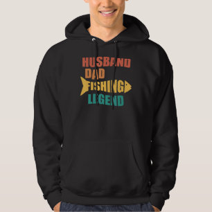 Mens Husband Dad Fishing Legend Hoodie