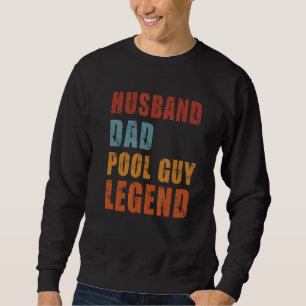 Mens Husband Dad Pool Guy Legend Vintage Retro Fat Sweatshirt