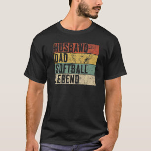 Mens Husband Dad Softball Legend Softball Sport F T-Shirt
