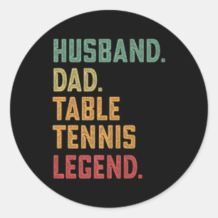 Mens Husband Dad Table Tennis Legend   Classic Round Sticker