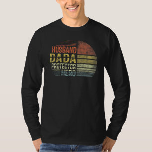 Mens Husband Dada Protector Hero For Men Vintage R T-Shirt
