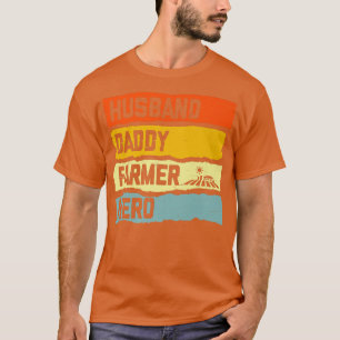 Mens Husband Daddy Farmer Hero Father's Day Costum T-Shirt