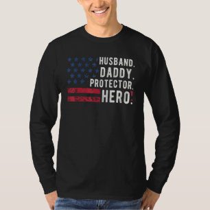 Mens Husband Daddy Protector Hero Apparel Fathers T-Shirt
