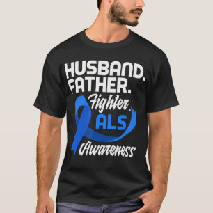 Mens Husband Father Fighter Dad Als Warrior Als T-Shirt