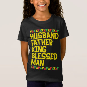 Mens Husband Father King Blessed Man Kente Black A T-Shirt