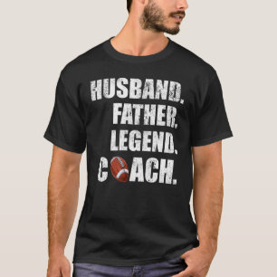 Mens Husband Father Legend Flag Football Coach Fa T-Shirt