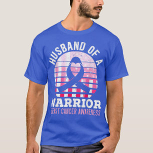 Mens Husband Of A Warrior Breast Cancer Breast Can T-Shirt