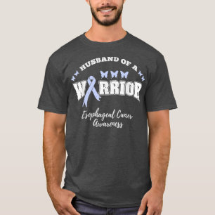 Mens Husband Of A Warrior Oesophageal Cancer Aware T-Shirt