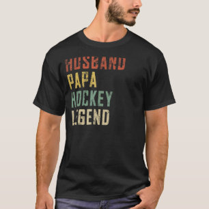 Mens Husband Papa Hockey Legend Hockey Sport  Fath T-Shirt