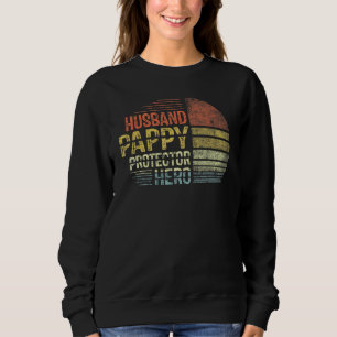 Mens Husband Pappy Protector Hero For Men Vintage Sweatshirt