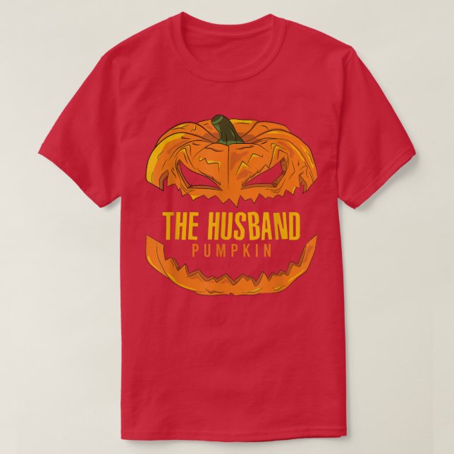 Mens Husband Pumpkin Matching Family Group Hallowe T-Shirt (Design Front)